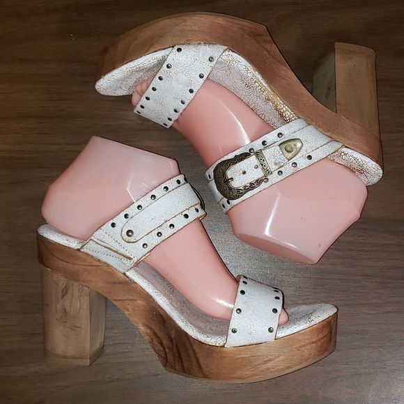 Sbicca Vintage Collection Wooden Platform Sandals‎ - Picture 2 of 11